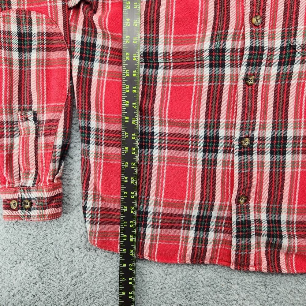 Woolrich Plaid Flannel Long Sleeve Button Shirt Mens L Red 100% Cotton Pockets - Picture 5 of 7